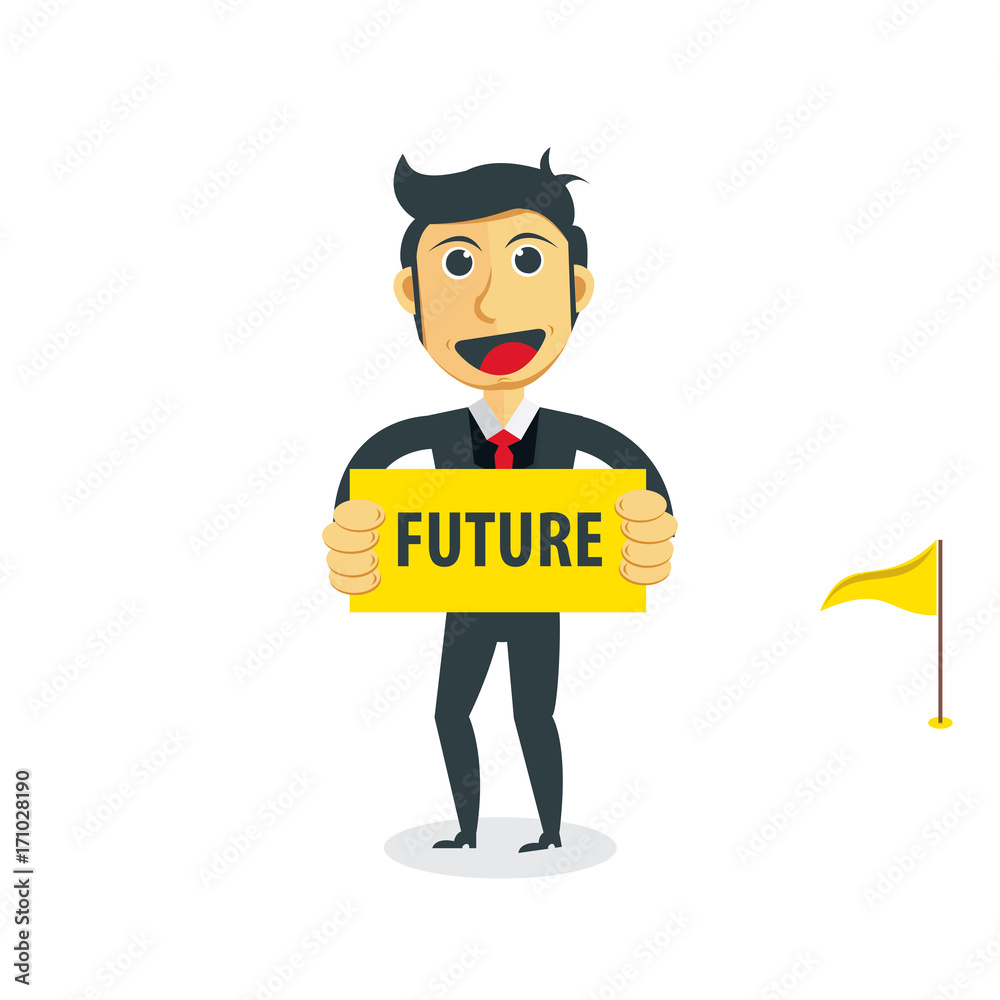 Businessman go to the future