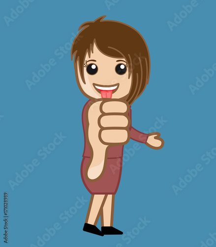 Naughty Girl Showing Thumb