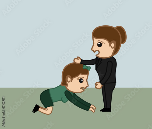 Female Employee Begging Job