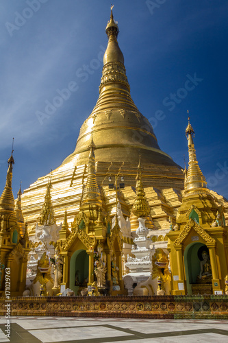 Golden stupa of Shwe Dagon Pagoda in Burma