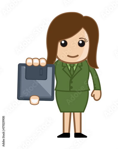 Businesswoman Showing Floppy