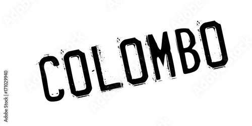 Colombo rubber stamp. Grunge design with dust scratches. Effects can be easily removed for a clean  crisp look. Color is easily changed.