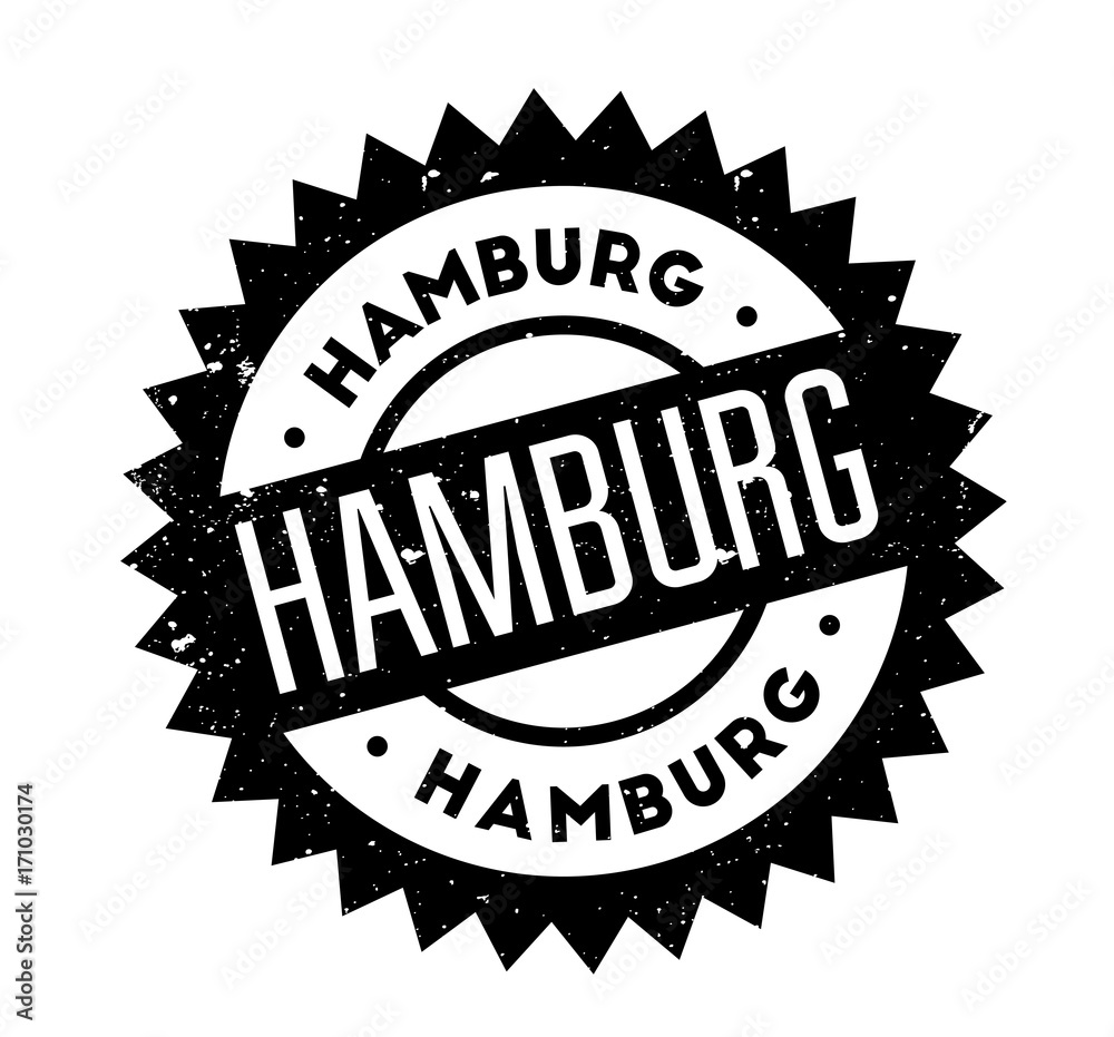 Hamburg rubber stamp. Grunge design with dust scratches. Effects can be easily removed for a clean, crisp look. Color is easily changed.