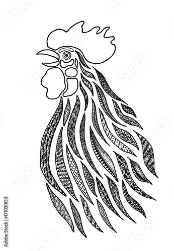 Stylized Singing rooster