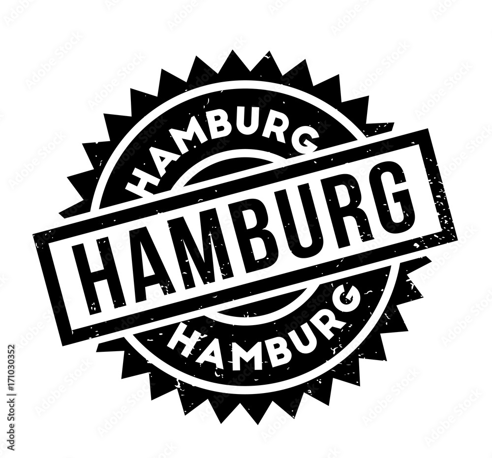Hamburg rubber stamp. Grunge design with dust scratches. Effects can be easily removed for a clean, crisp look. Color is easily changed.