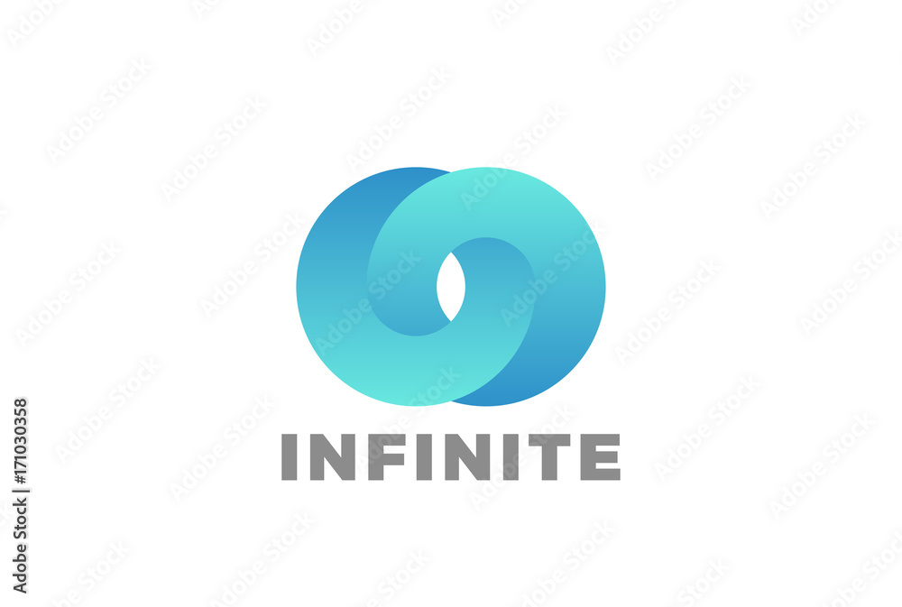 Impossible Circle rings 3D Logo vector. Infinity Loop icon