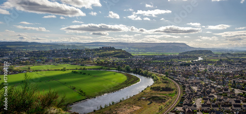 Quadro su tela A view to river Forth and Stirling city from Abbey Craig hilltop