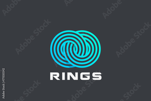Looped Circle Rings Logo vector Linear. Infinity Eternity icon