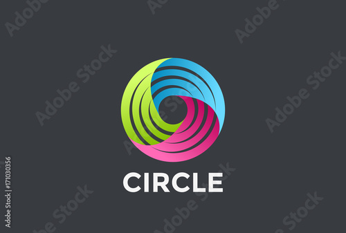 Social Teamwork infinite Circle Logo loop vector. Infinity icon