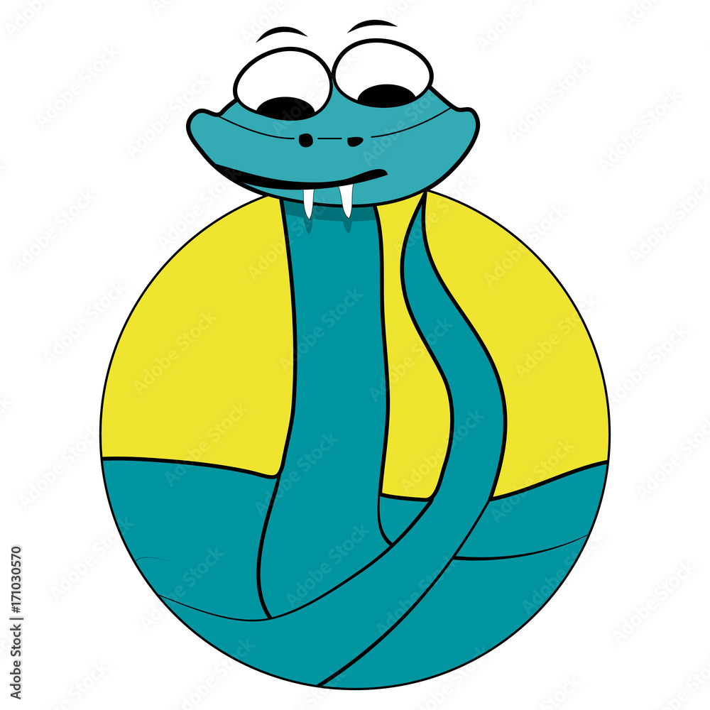 Naklejka premium Snake cartoon icon icon