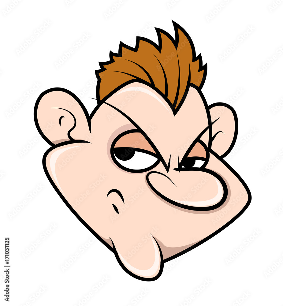 Irritated Cartoon Boy Face Expression Irritated Cartoon Boy Face Expression