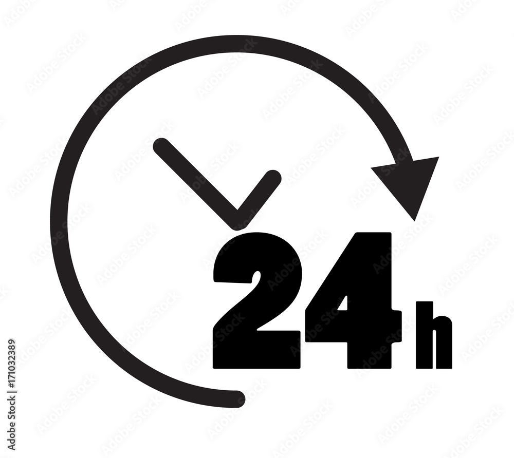 24 hours icon on white background. open 24 hours symbol. 24 hours sign. 24 hours icon on white background. open 24 hours symbol. 24 hours sign.