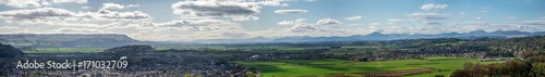 Panoramic view of Stirling City, Menteith hills and river Forth from the Wallace Monument © anastasstyles