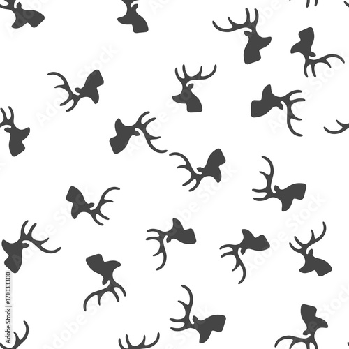 Christmas deer seamless pattern. Vector illustration © strilets