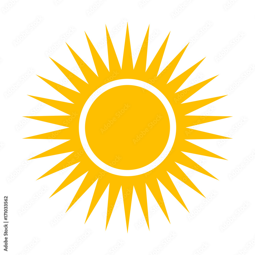 Sun isolated, logo vector on white background Sun isolated, logo vector on white background