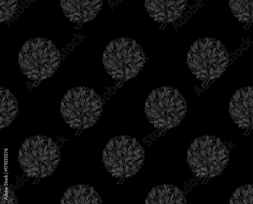 White Tree Seamless on Blac...