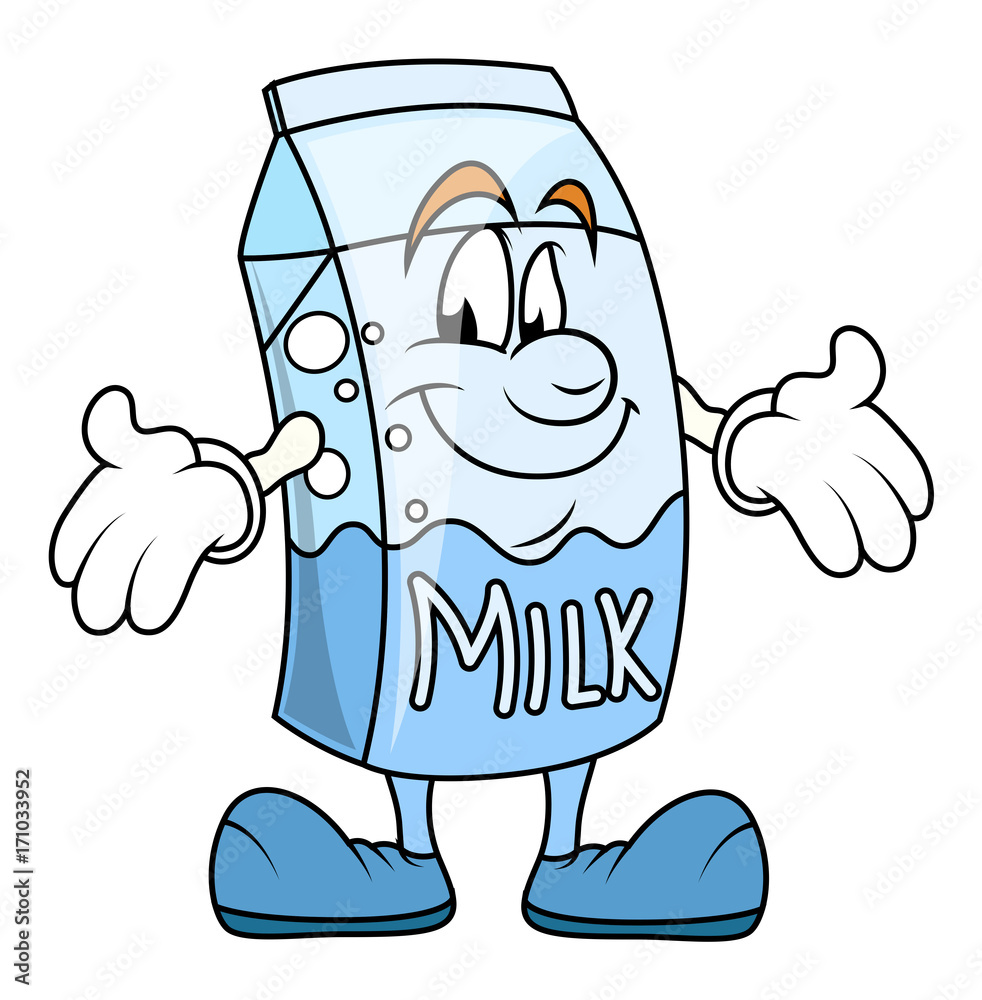 Cartoon Milk Pack Smiling Vector Stock Vector | Adobe Stock