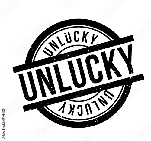 Unlucky rubber stamp. Grunge design with dust scratches. Effects can be easily removed for a clean, crisp look. Color is easily changed.