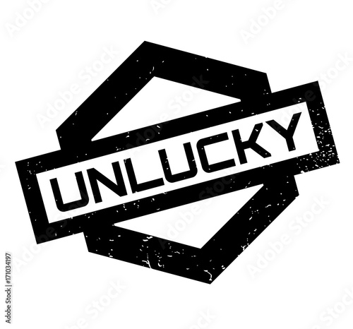 Unlucky rubber stamp. Grunge design with dust scratches. Effects can be easily removed for a clean, crisp look. Color is easily changed.