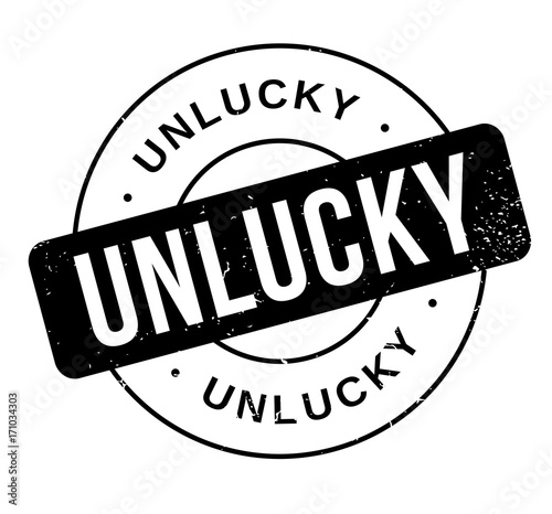 Unlucky rubber stamp. Grunge design with dust scratches. Effects can be easily removed for a clean, crisp look. Color is easily changed.