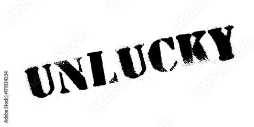Unlucky rubber stamp. Grunge design with dust scratches. Effects can be easily removed for a clean, crisp look. Color is easily changed.