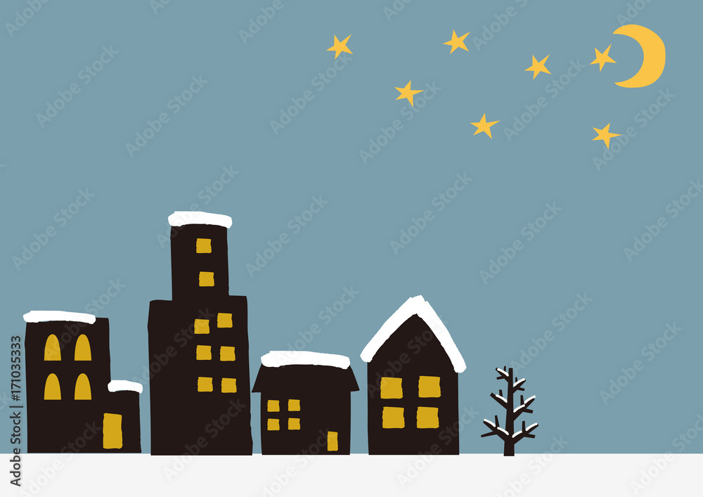 冬のイメージ背景素材街中stock Vector Adobe Stock