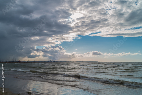 clouds over beach