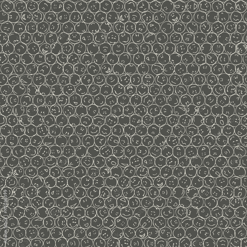 A big set, collection of doodle faces with positive emotions, seamless pattern, chalk outlines, gray background. Emoticons. Emotional icons. Vector illustration. A big set, collection of doodle faces with positive emotions, seamless pattern, chalk outlines, gray background. Emoticons. Emotional icons. Vector illustration.