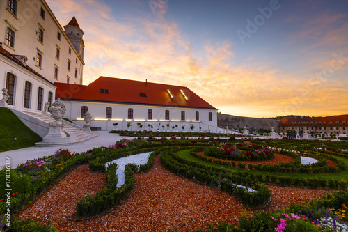 Photography Reconstructed historical baroque garden in Bratislava castle complex, Slovakia