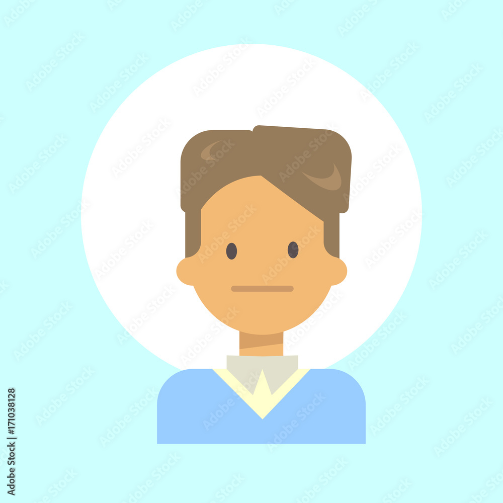 Female Neutral Emotion Profile Icon, Woman Cartoon Portrait Face Vector Illustration Female Neutral Emotion Profile Icon, Woman Cartoon Portrait Face Vector Illustration