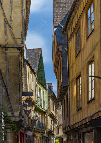 Medieval buildings in Vannes, Morbihan, France © allouphoto