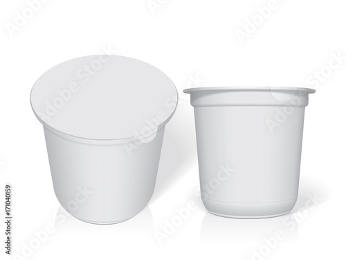 Plastic cup for your design and logo. It's easy to change colors. Mock Up. Vector template