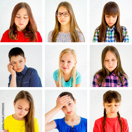 Kids emotions collage