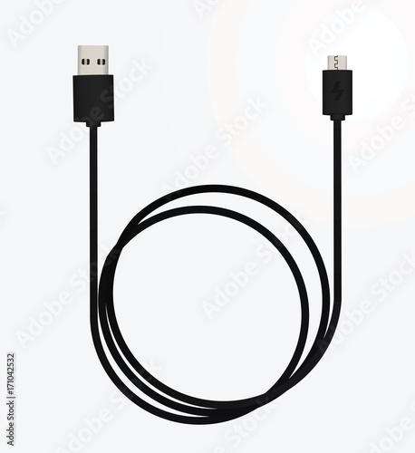 Cable usb connection. vector illustration