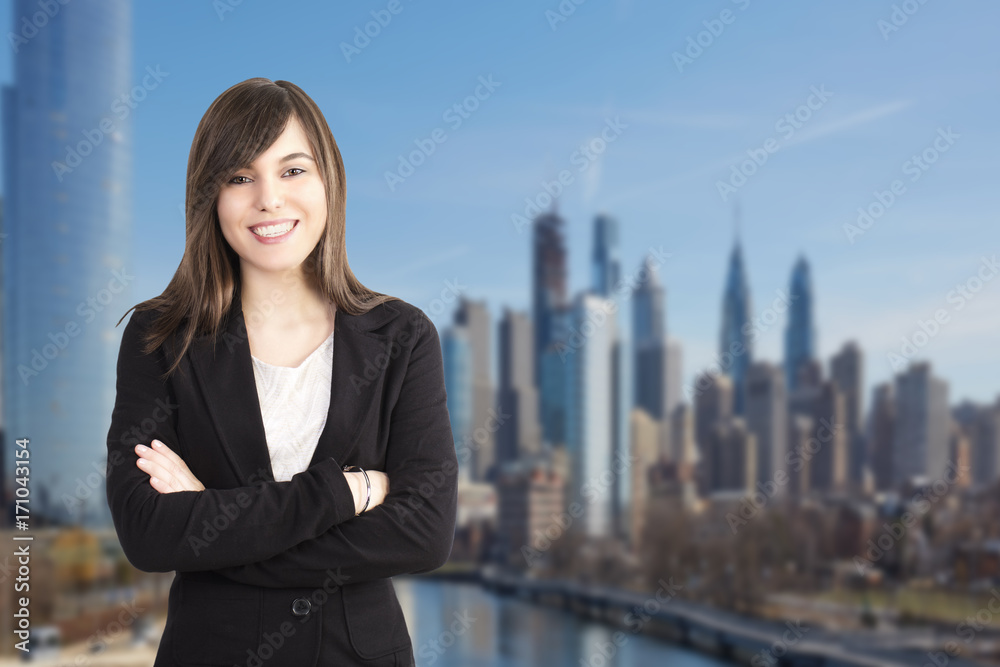 Close up portrait of a professional business woman smiling outdoor Close up portrait of a professional business woman smiling outdoor