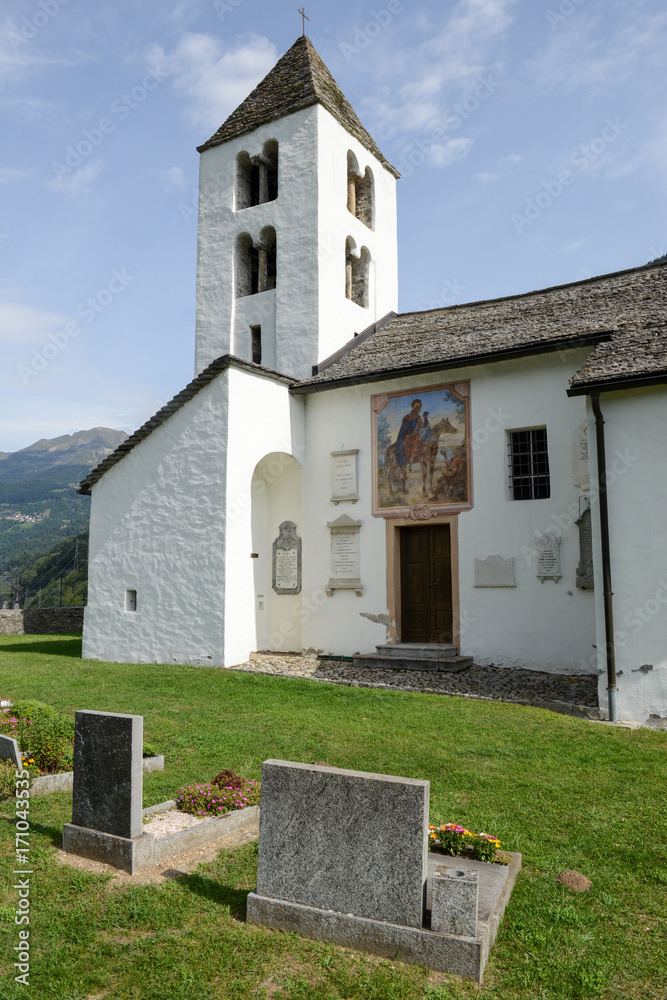 San Martino church in Calonico on Leventina valley
