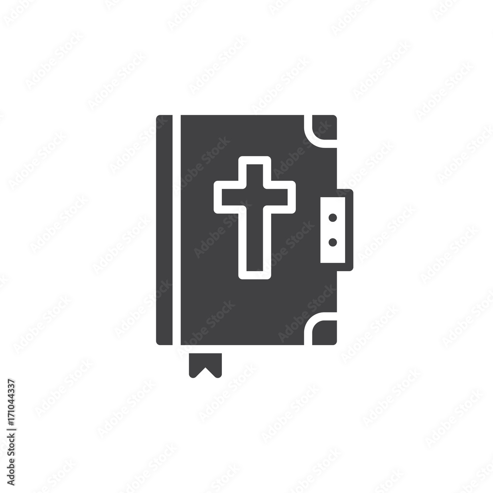 Bible icon vector, filled flat sign, solid pictogram isolated on white. Halloween holiday Symbol, logo illustration. Bible icon vector, filled flat sign, solid pictogram isolated on white. Halloween holiday Symbol, logo illustration.