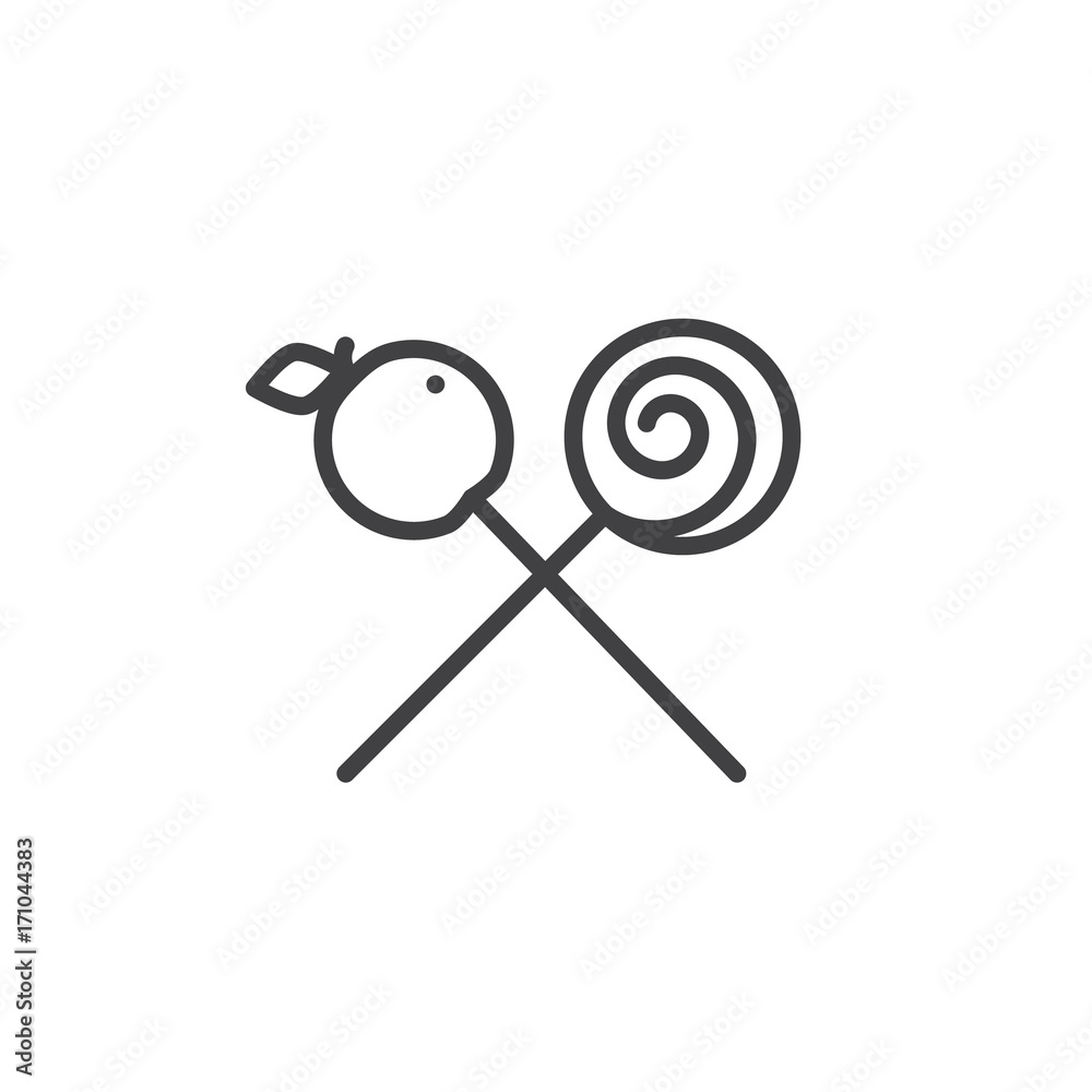 Candies line icon, outline vector sign, linear style pictogram isolated on white. Halloween holiday Symbol, logo illustration. Editable stroke Candies line icon, outline vector sign, linear style pictogram isolated on white. Halloween holiday Symbol, logo illustration. Editable stroke