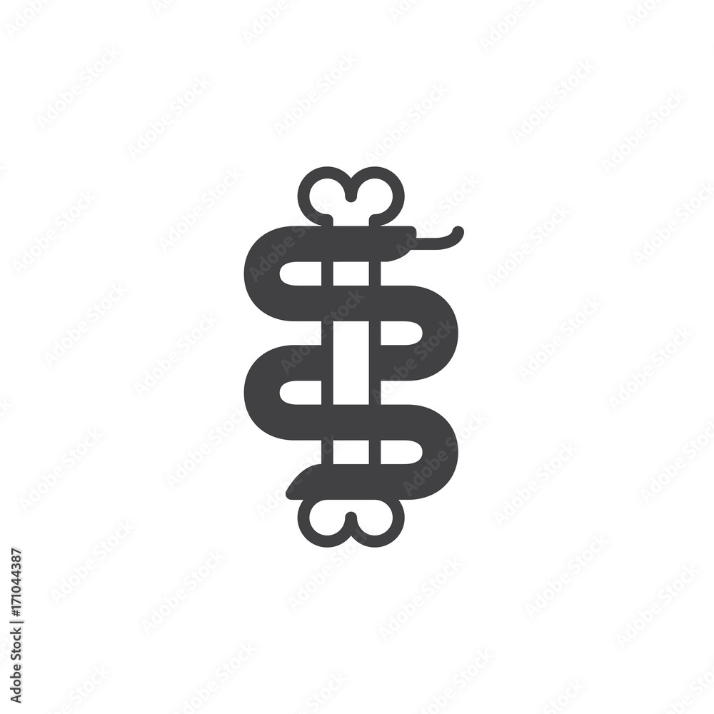 Snake with bone icon vector, filled flat sign, solid pictogram isolated on white. Halloween holiday Symbol, logo illustration. Snake with bone icon vector, filled flat sign, solid pictogram isolated on white. Halloween holiday Symbol, logo illustration.