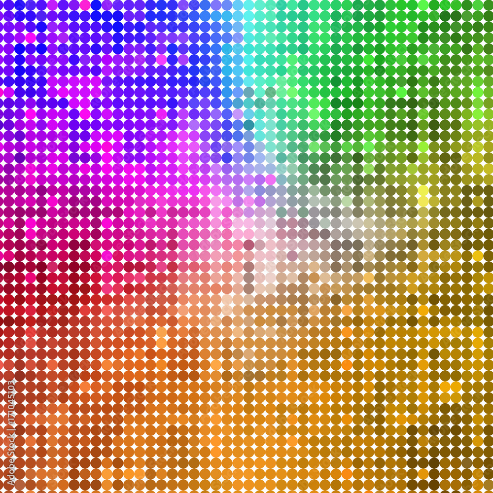 Abstract geometric background with colorful circles. Halftone effect
