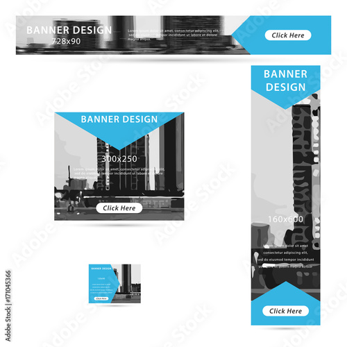Web banner design or header, skyscrapers, big box templates. vector illustration.