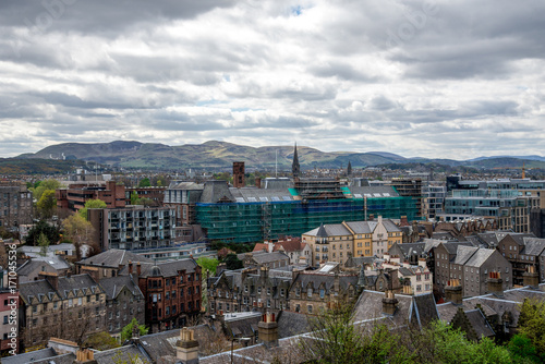 A view to the south of Edinburgh city from the castle wall