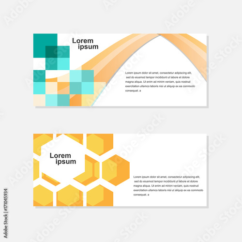 Geometric vector design banner templates, website headers illustration.