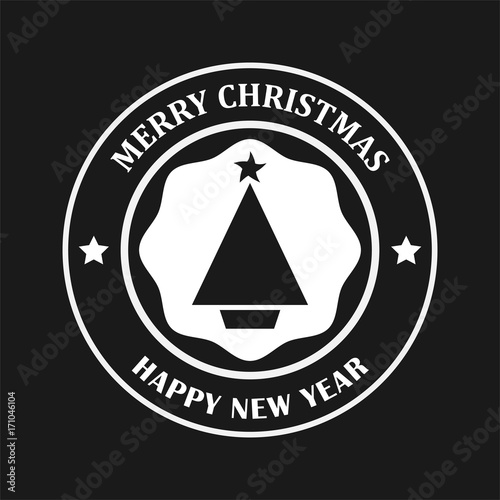 Merry christmas happy new year vector illustration.