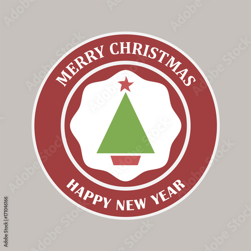 Merry christmas happy new year vector illustration.