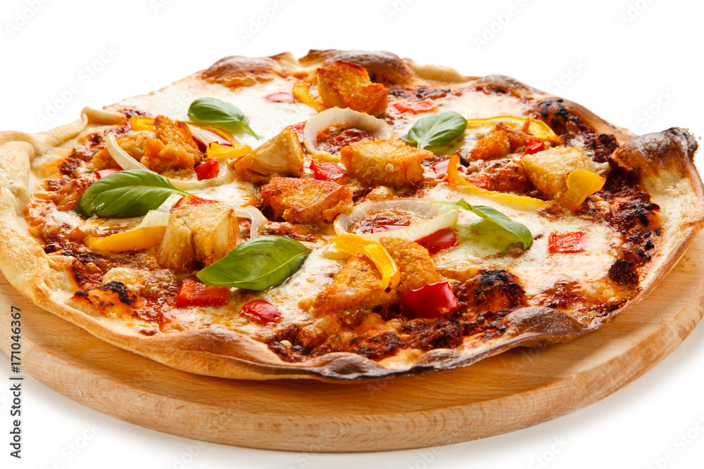     Pizza with chicken 