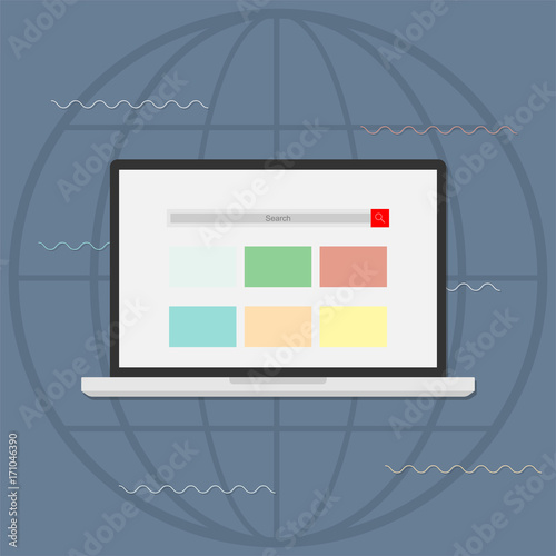 Search engine optimization flat design vector illustration.