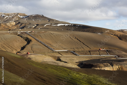 Krafla geothermal power station in northern Iceland photo