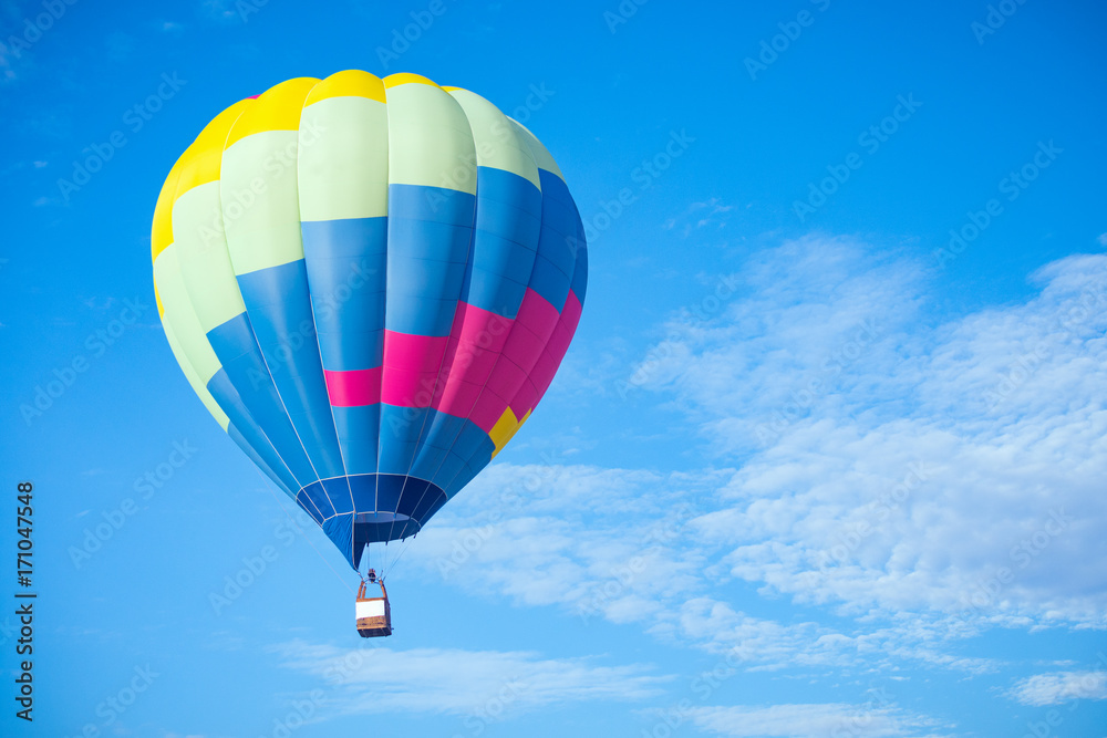 Fototapeta premium flying hot air balloon in air