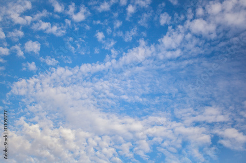 Fototapeta Naklejka Na Ścianę i Meble -  Sky and clouds. Clouds are rushing on a blue sky background.